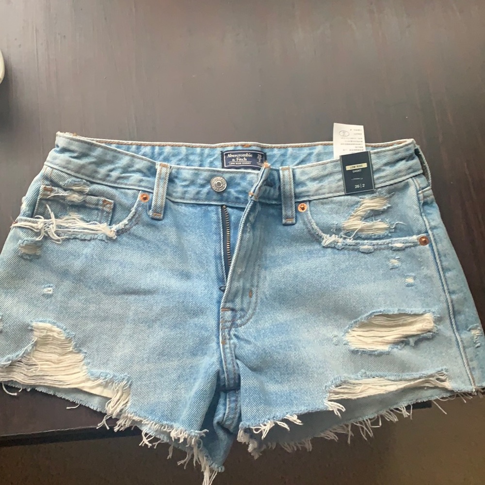 Abercrombie and Fitch distressed jean shorts
